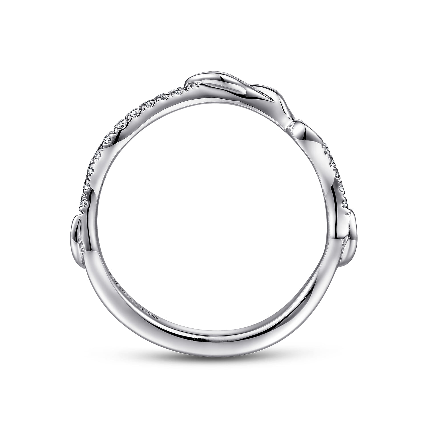 14K White Gold Diamond Matching Wedding Band - 0.09 ct - Shot 2