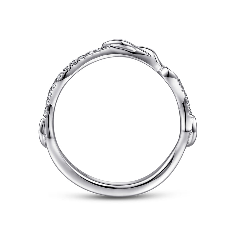 14K White Gold Diamond Matching Wedding Band - 0.09 ct - Shot 2