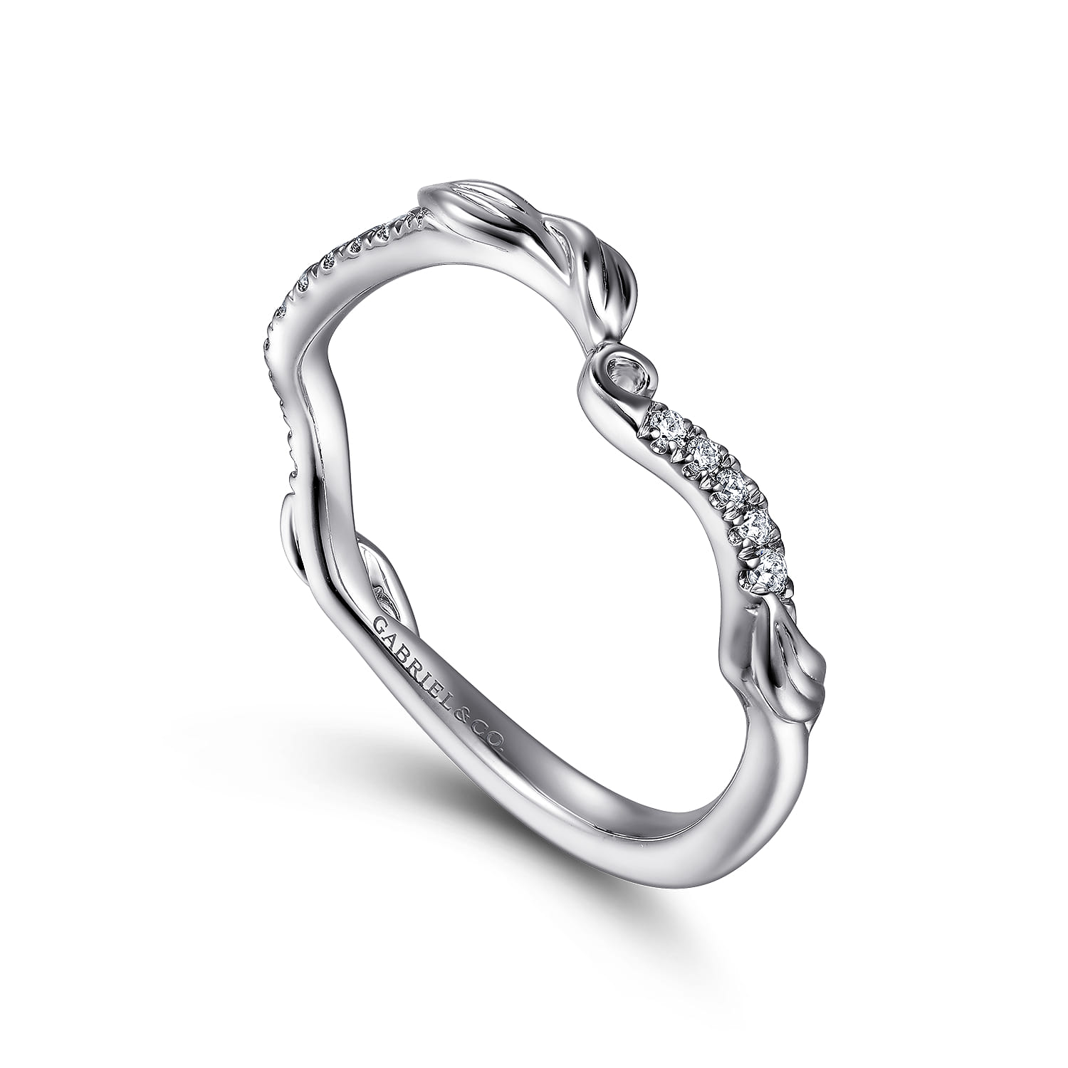 14K White Gold Diamond Matching Wedding Band - 0.09 ct - Shot 3