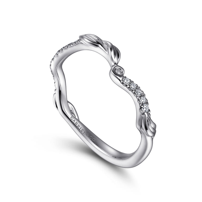 14K White Gold Diamond Matching Wedding Band - 0.09 ct - Shot 3