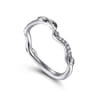 14K White Gold Diamond Matching Wedding Band - 0.09 ct