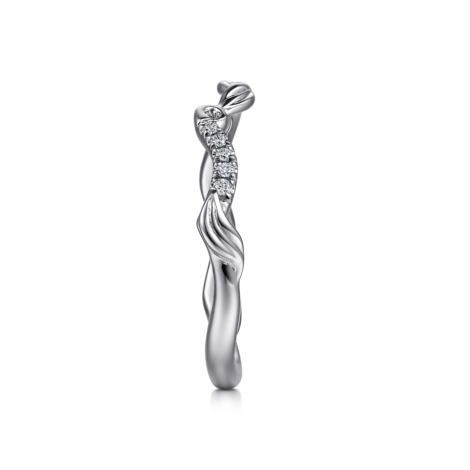 14K White Gold Diamond Matching Wedding Band - 0.09 ct - Shot 5