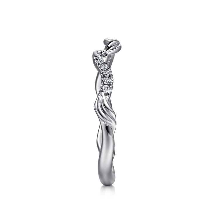 14K White Gold Diamond Matching Wedding Band - 0.09 ct - Shot 5