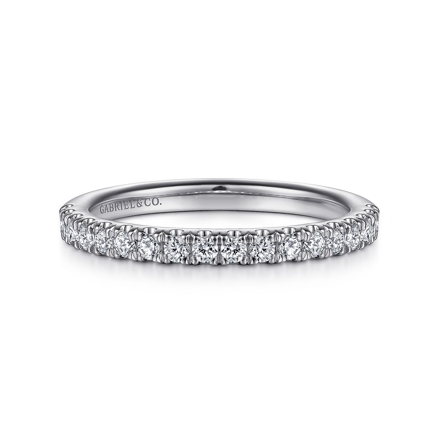 14K White Gold Diamond Matching Wedding Band - 0.38 ct - Shot 1