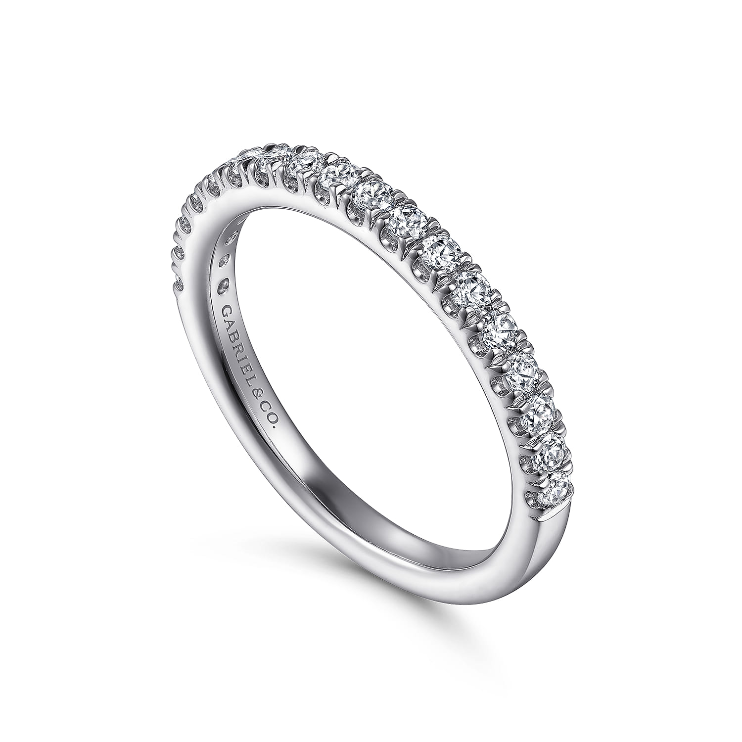 14K White Gold Diamond Matching Wedding Band - 0.38 ct - Shot 3