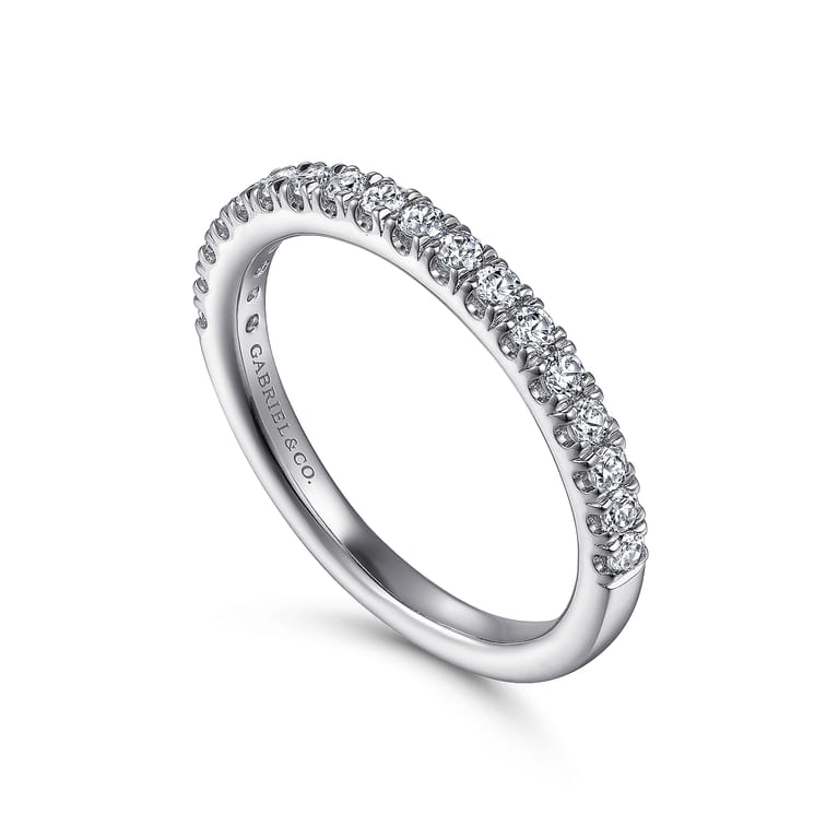 14K White Gold Diamond Matching Wedding Band - 0.38 ct - Shot 3