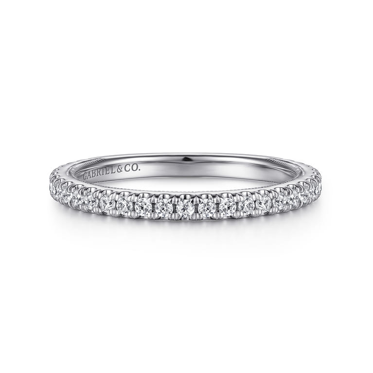 14K White Gold Diamond Matching Wedding Band - 0.3 ct - Shot 1