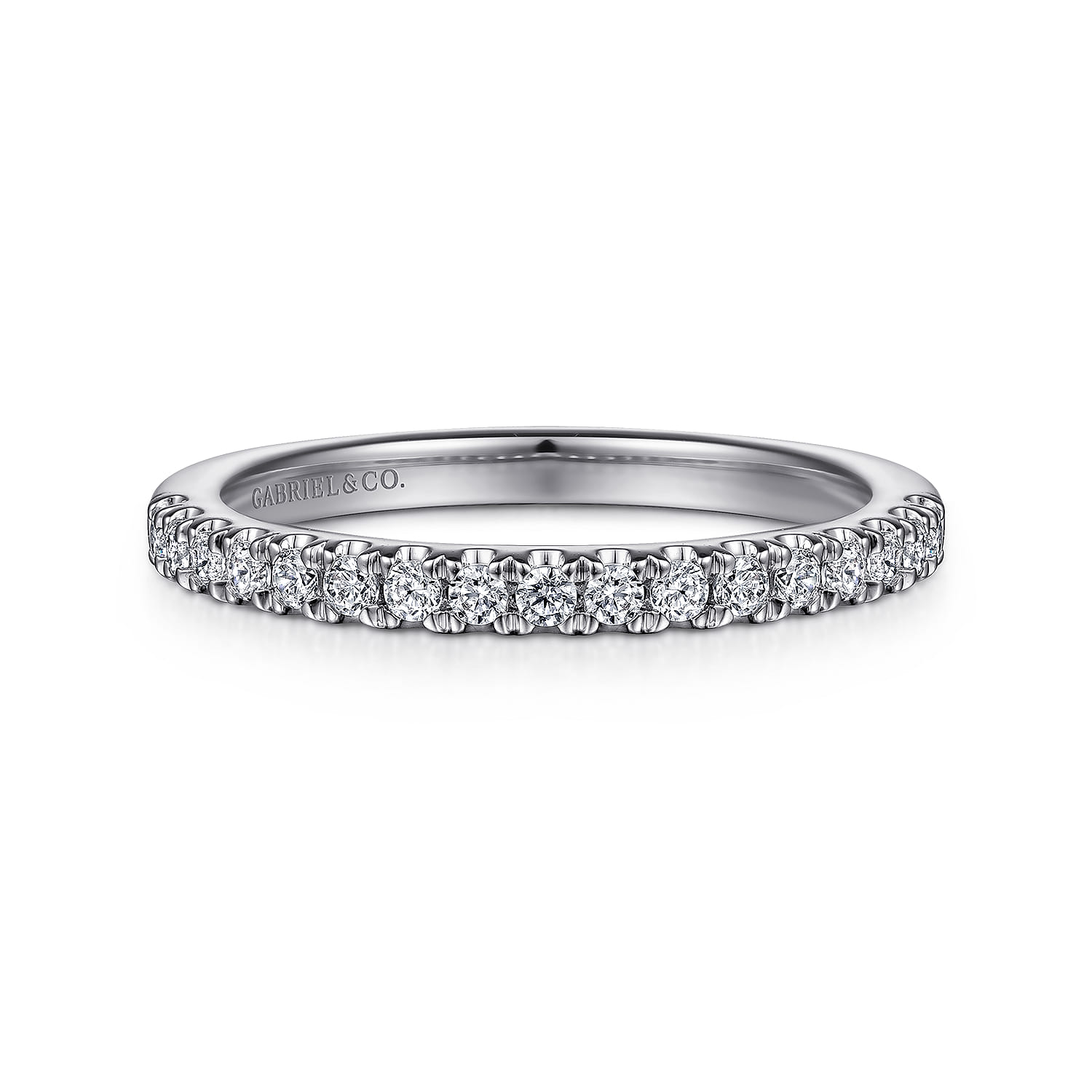 14K White Gold Diamond Matching Wedding Band - 0.27 ct - Shot 1