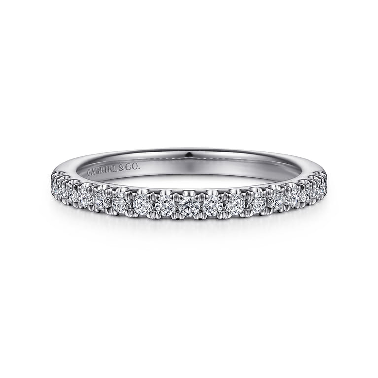 14K White Gold Diamond Matching Wedding Band - 0.27 ct - Shot 1