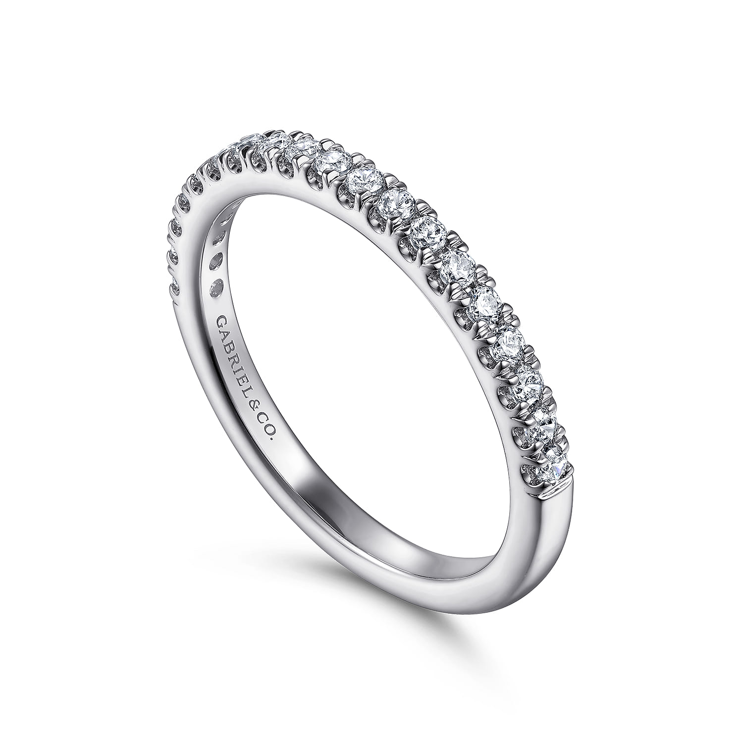 14K White Gold Diamond Matching Wedding Band - 0.27 ct - Shot 3