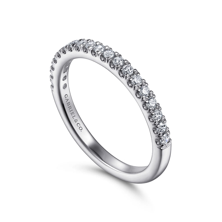 14K White Gold Diamond Matching Wedding Band - 0.27 ct - Shot 3