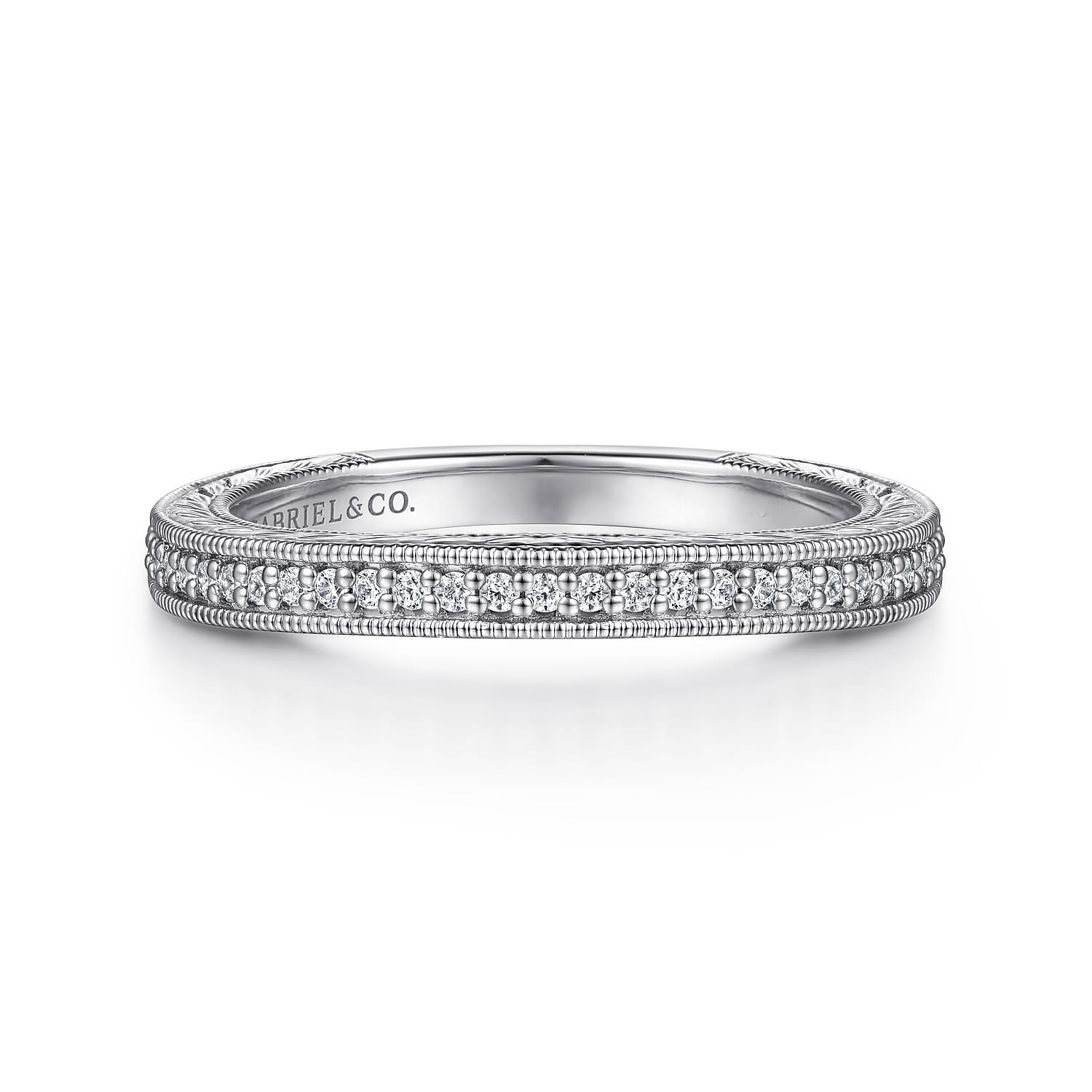 14K White Gold Diamond Matching Wedding Band - 0.21 ct - Shot 1