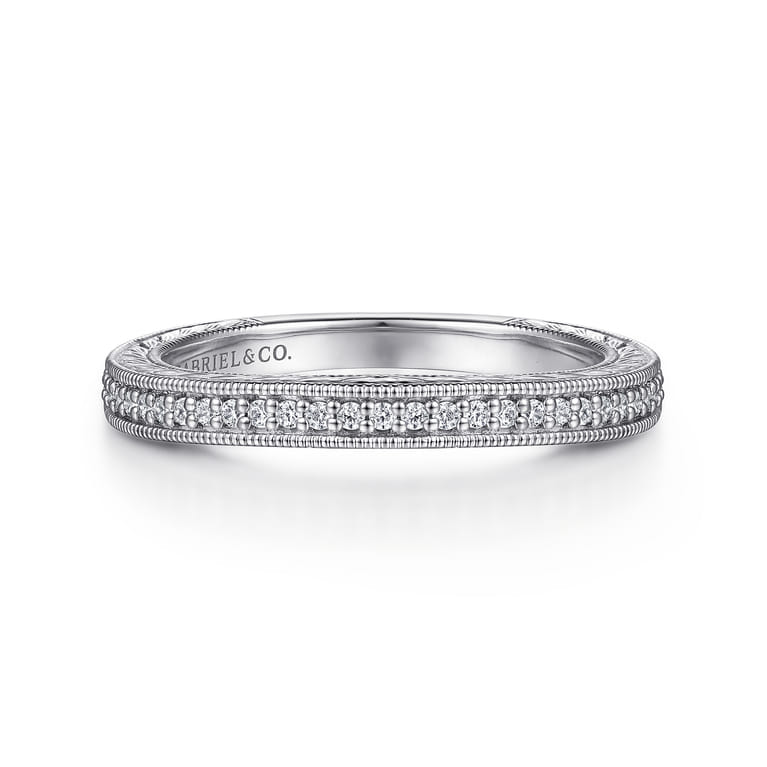 14K White Gold Diamond Matching Wedding Band - 0.21 ct - Shot 1