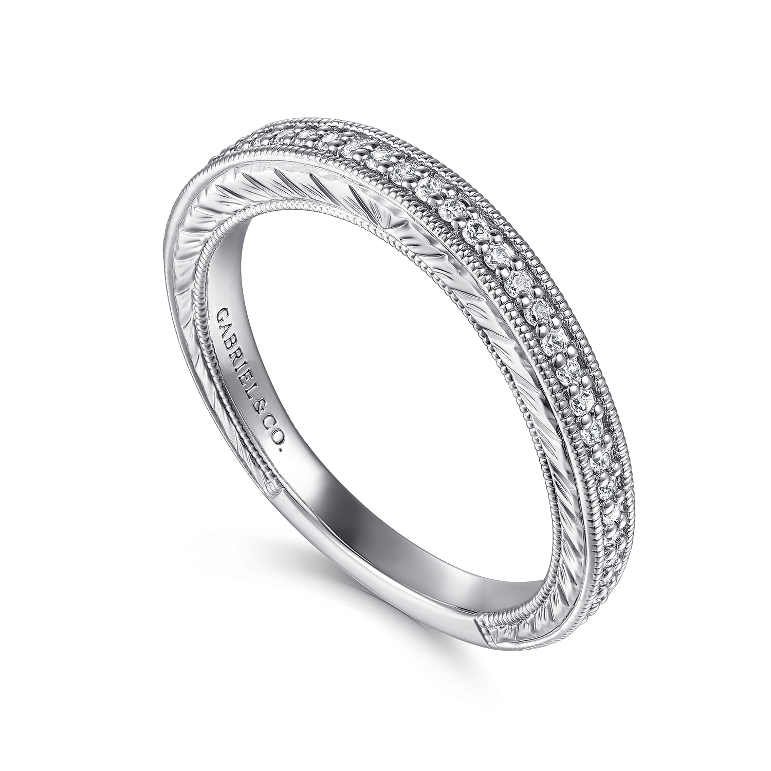14K White Gold Diamond Matching Wedding Band - 0.21 ct - Shot 3