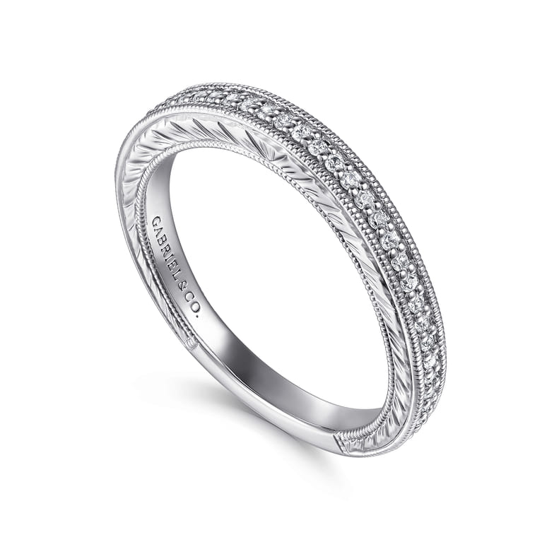 14K White Gold Diamond Matching Wedding Band - 0.21 ct - Shot 3