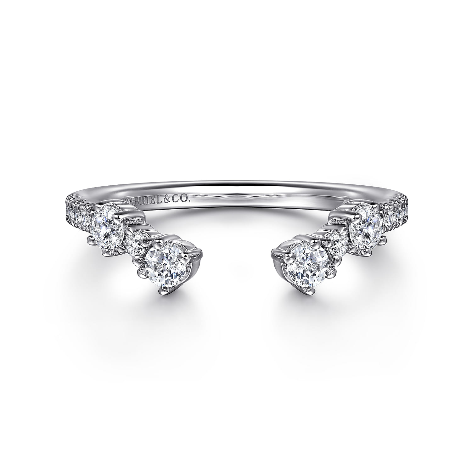 14K White Gold Diamond Matching Wedding Band - 0.4 ct - Shot 1