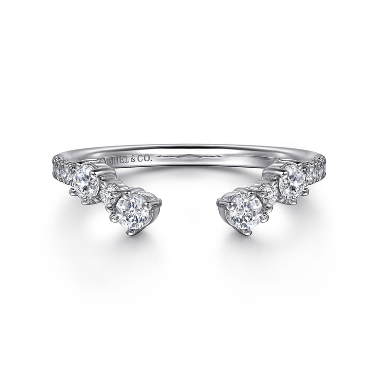 14K White Gold Diamond Matching Wedding Band - 0.4 ct - Shot 1