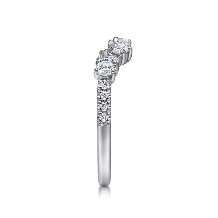 14K White Gold Diamond Matching Wedding Band - 0.4 ct - Shot 5