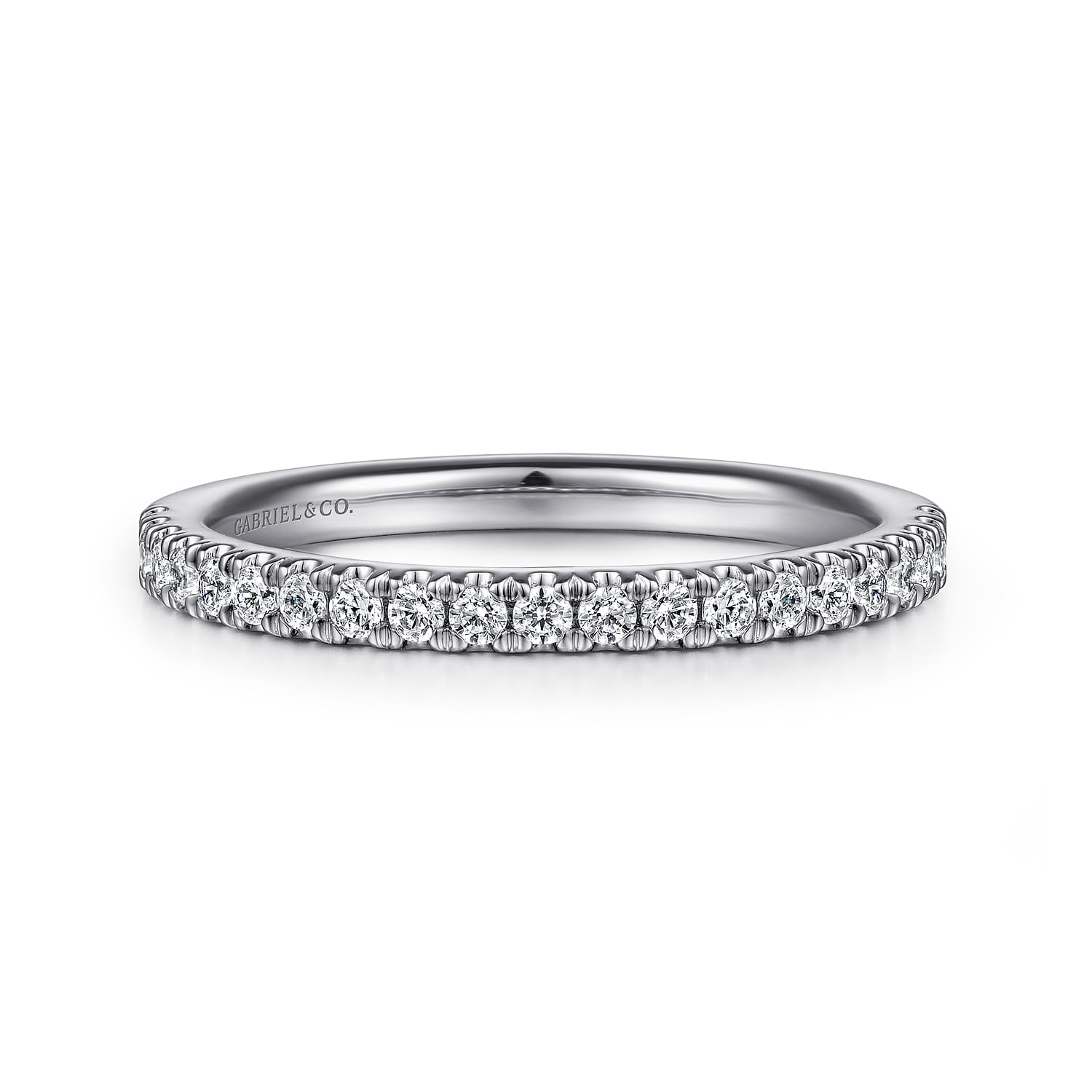 14K White Gold Diamond Matching Wedding Band - 0.27 ct - Shot 1