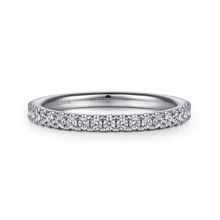 14K White Gold Diamond Matching Wedding Band - 0.27 ct - Shot 1