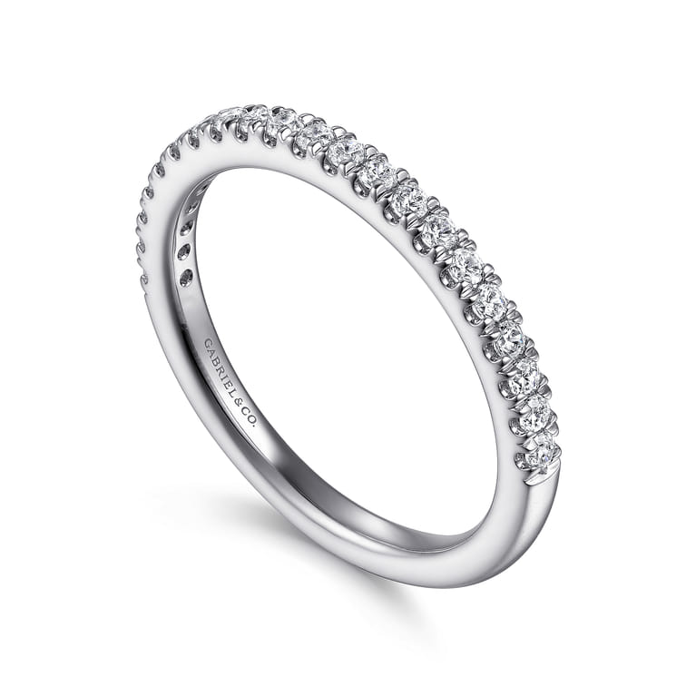 14K White Gold Diamond Matching Wedding Band - 0.27 ct - Shot 3