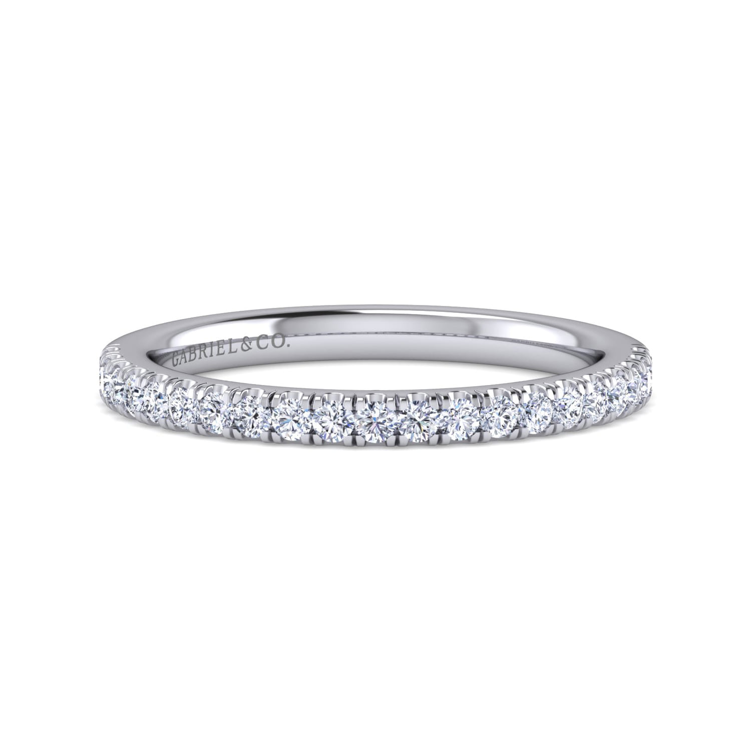14K White Gold Diamond Matching Wedding Band - 0.28 ct - Shot 1