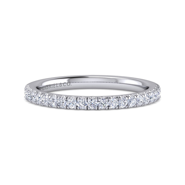 14K White Gold Diamond Matching Wedding Band - 0.28 ct - Shot 1