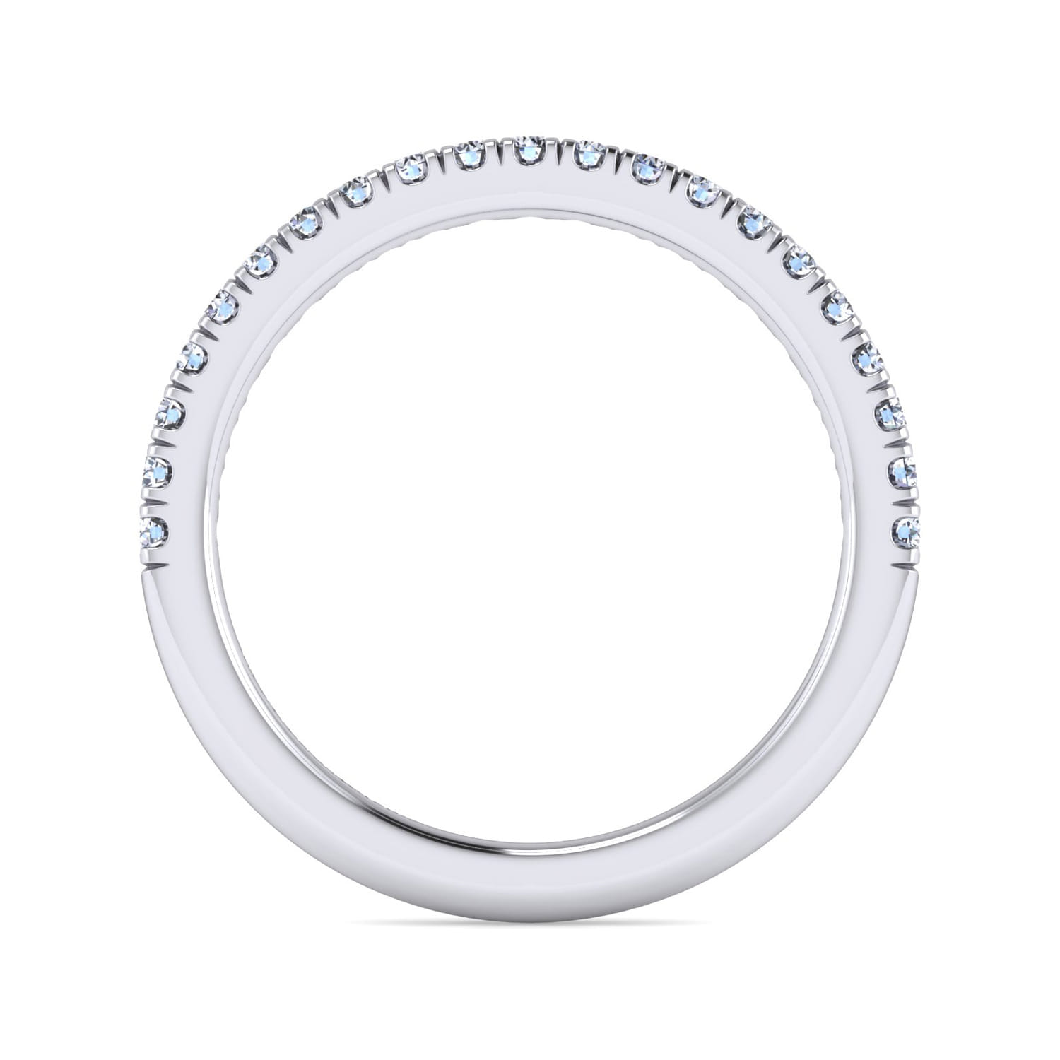 14K White Gold Diamond Matching Wedding Band - 0.28 ct - Shot 2