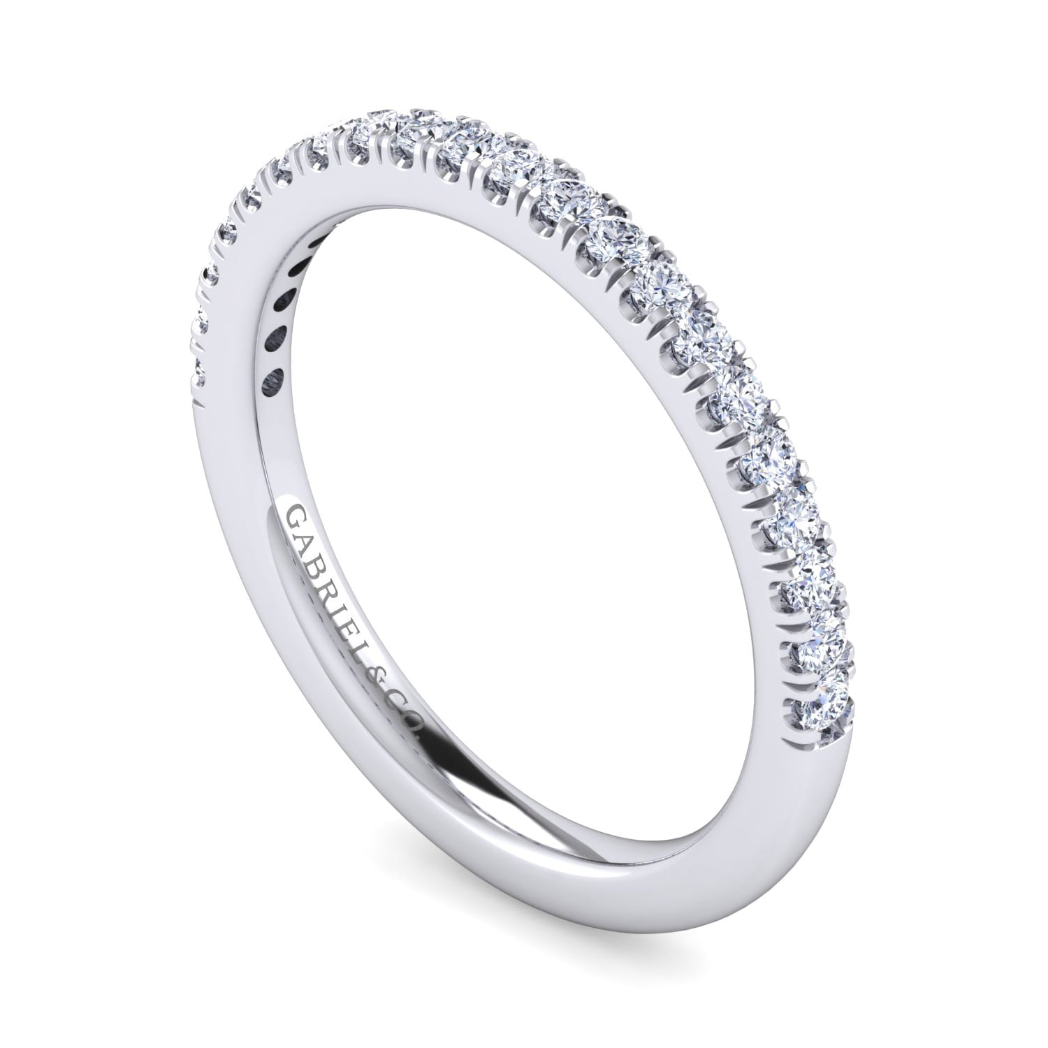 14K White Gold Diamond Matching Wedding Band - 0.28 ct - Shot 3