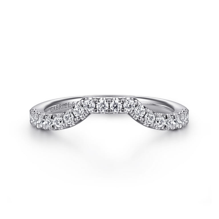 14K White Gold Diamond Matching Wedding Band - 0.3 ct - Shot 1