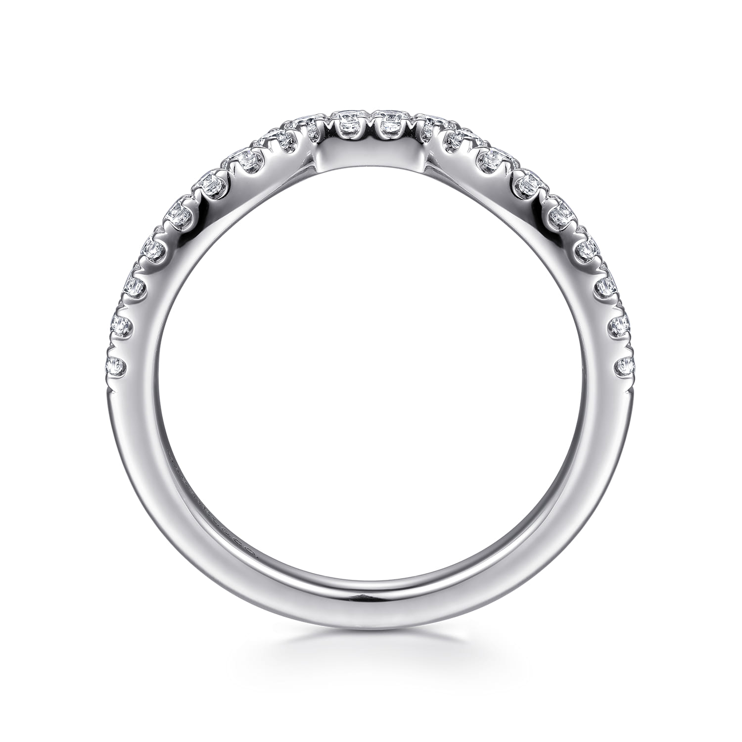 14K White Gold Diamond Matching Wedding Band - 0.3 ct - Shot 2