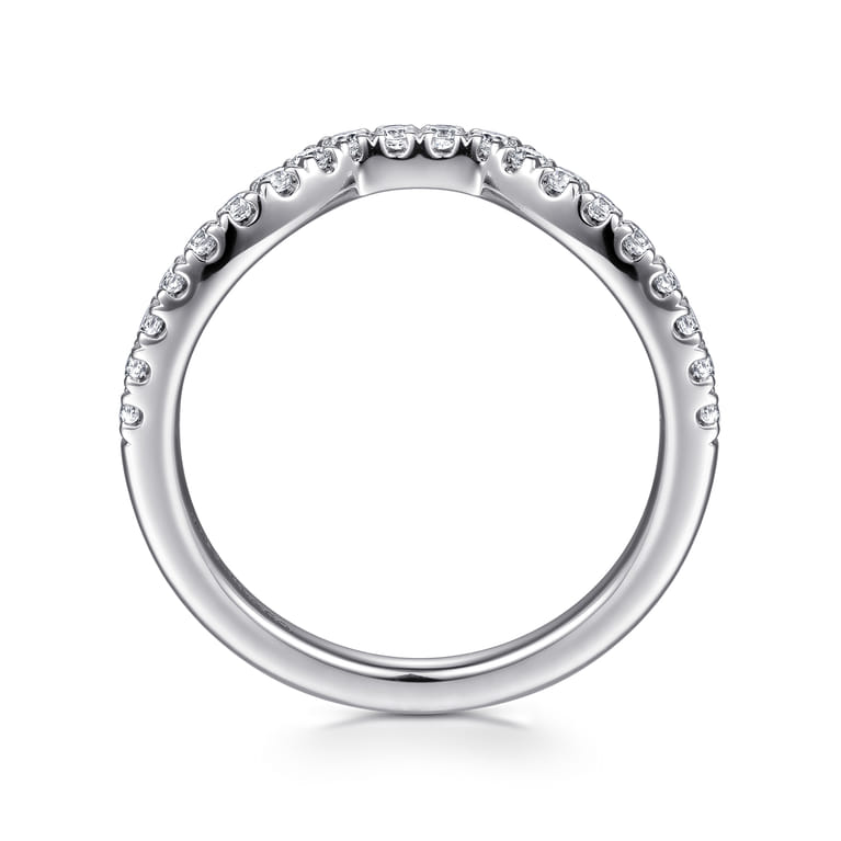 14K White Gold Diamond Matching Wedding Band - 0.3 ct - Shot 2