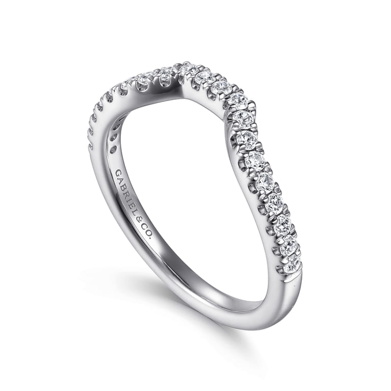 14K White Gold Diamond Matching Wedding Band - 0.3 ct - Shot 3