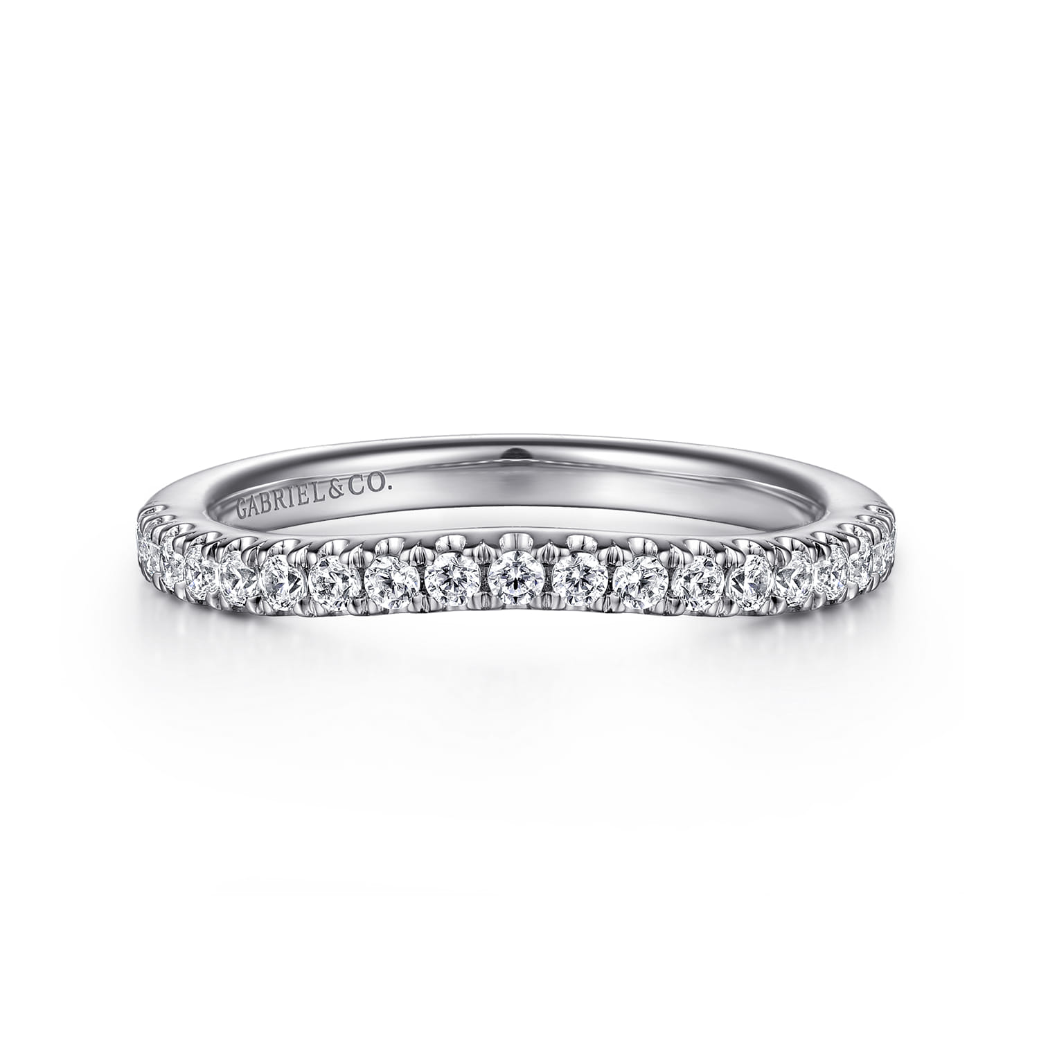 14K White Gold Diamond Matching Wedding Band - 0.29 ct - Shot 1
