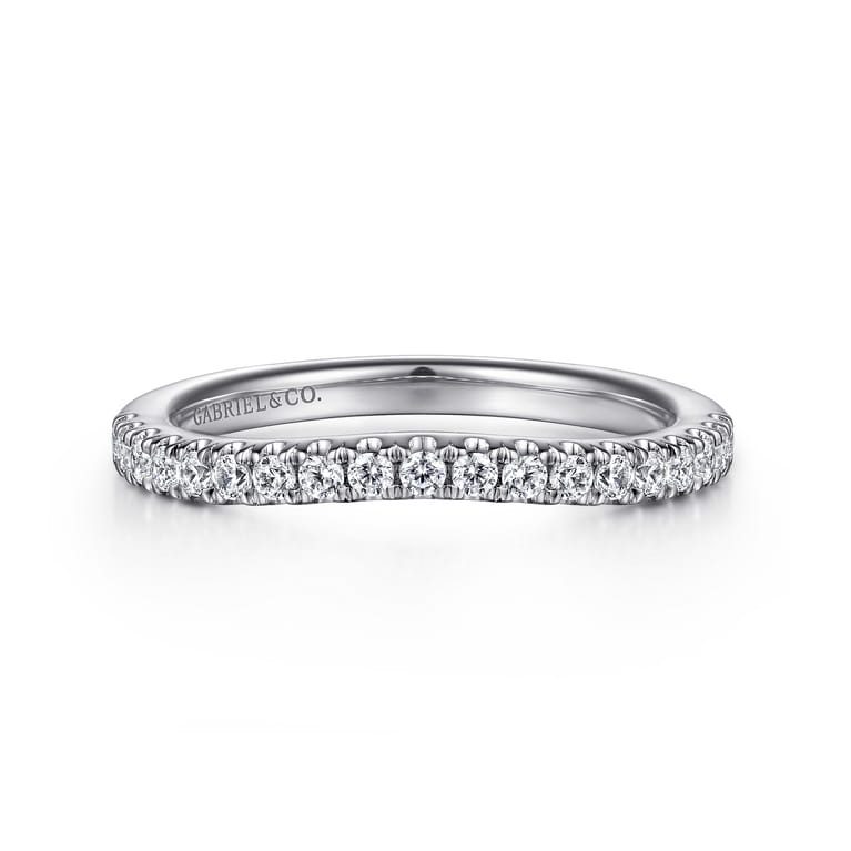 14K White Gold Diamond Matching Wedding Band - 0.29 ct - Shot 1