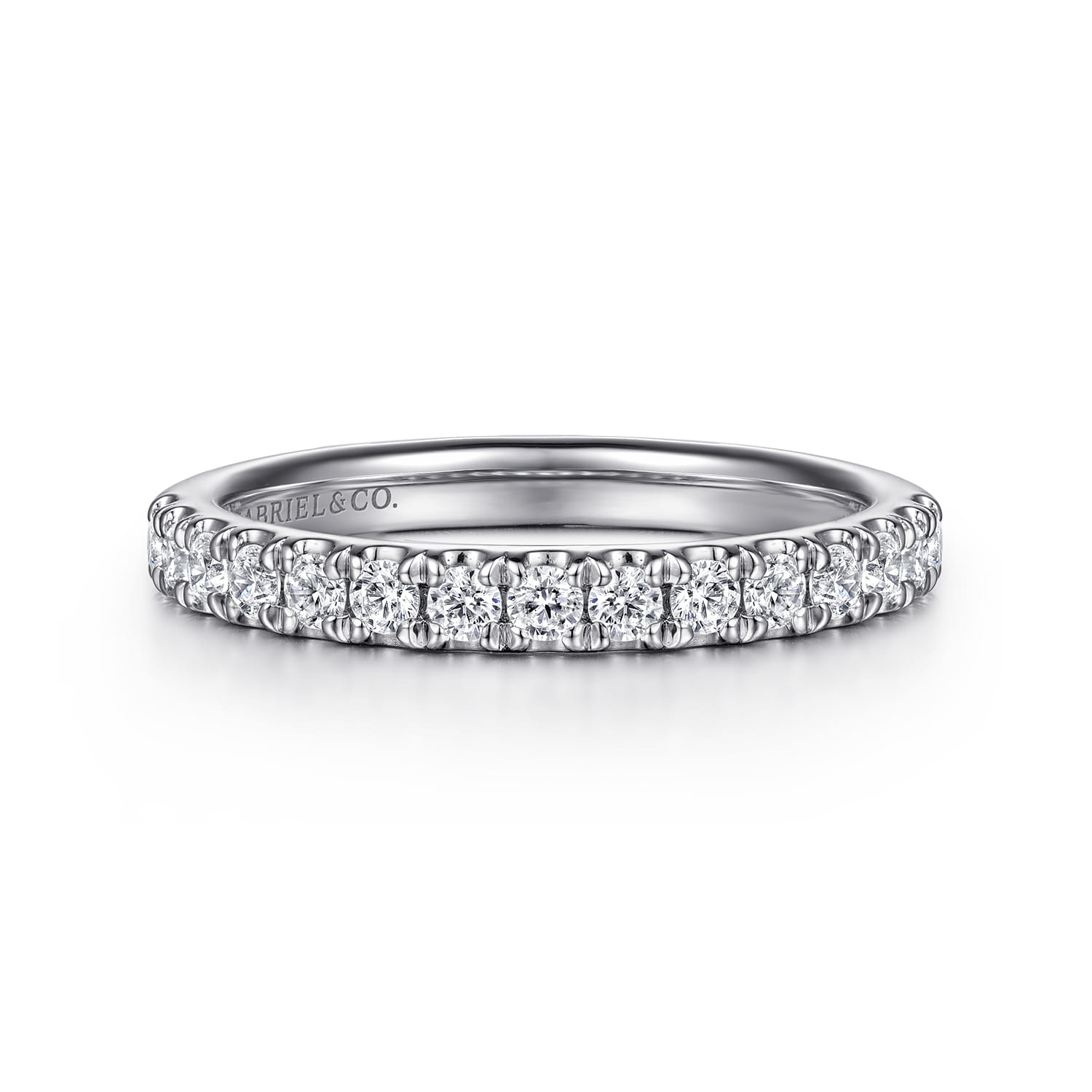 14K White Gold Diamond Matching Wedding Band - 0.45 ct - Shot 1