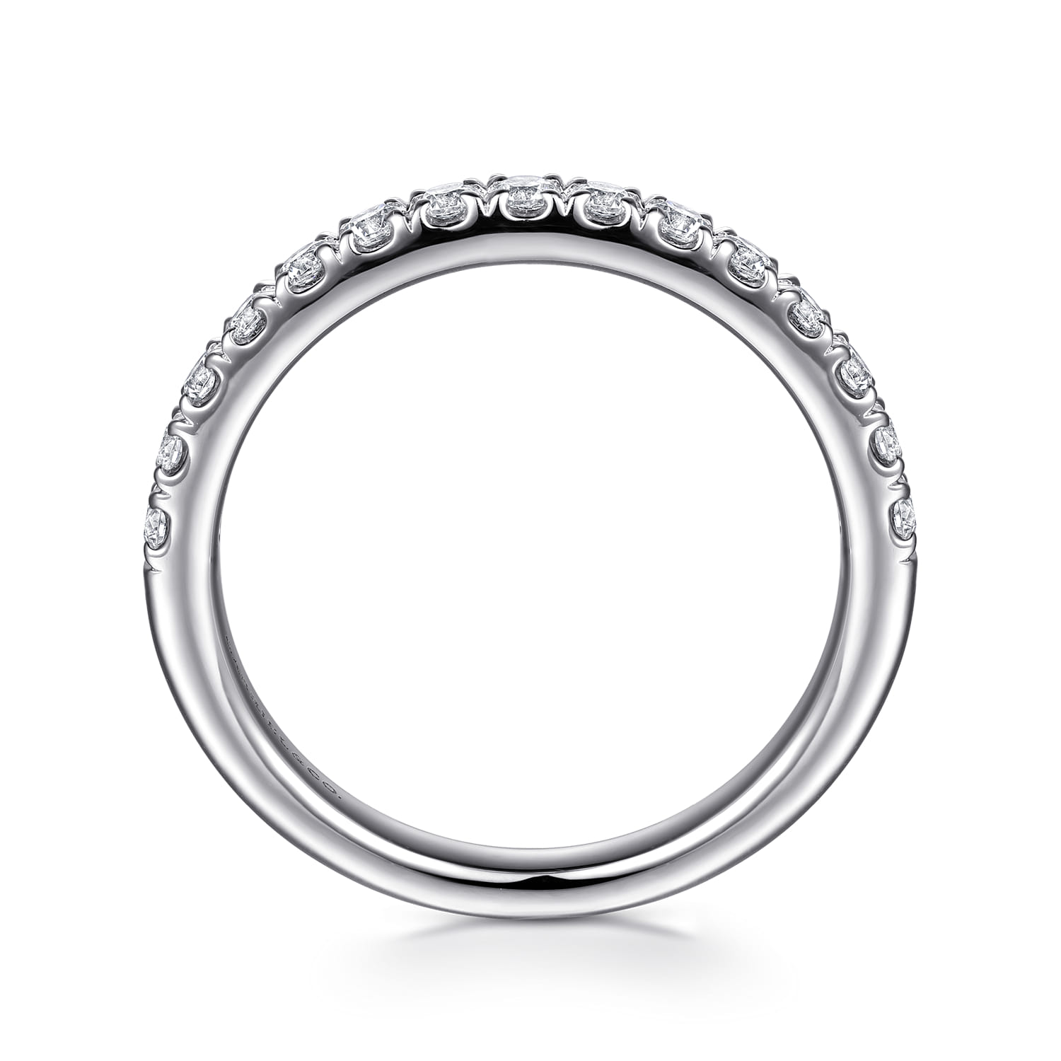 14K White Gold Diamond Matching Wedding Band - 0.45 ct - Shot 2