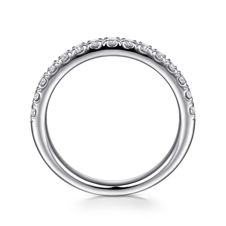 14K White Gold Diamond Matching Wedding Band - 0.45 ct - Shot 2