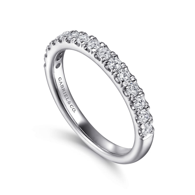 14K White Gold Diamond Matching Wedding Band - 0.45 ct - Shot 3