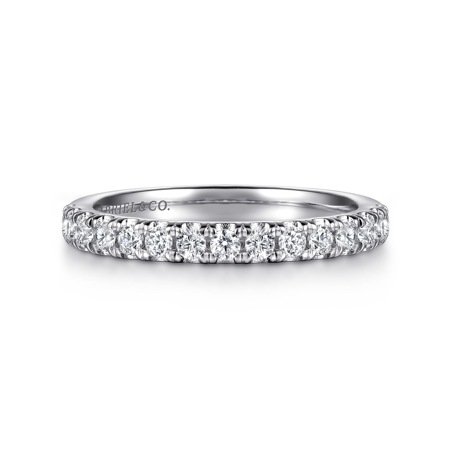 14K White Gold Diamond Matching Wedding Band - 0.27 ct - Shot 1