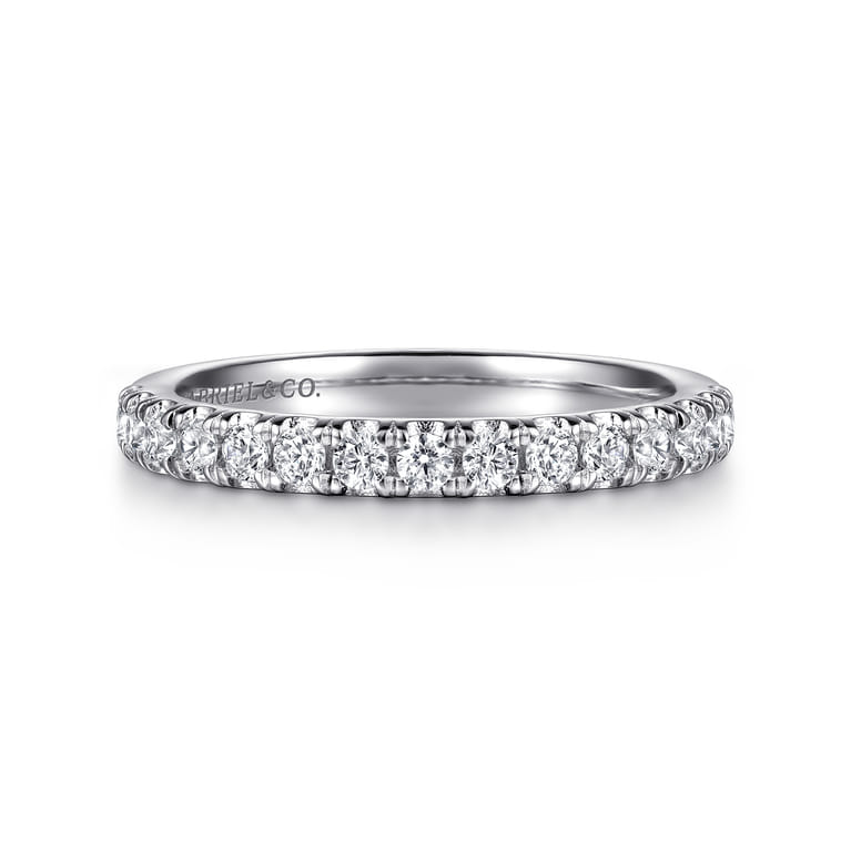 14K White Gold Diamond Matching Wedding Band - 0.27 ct - Shot 1