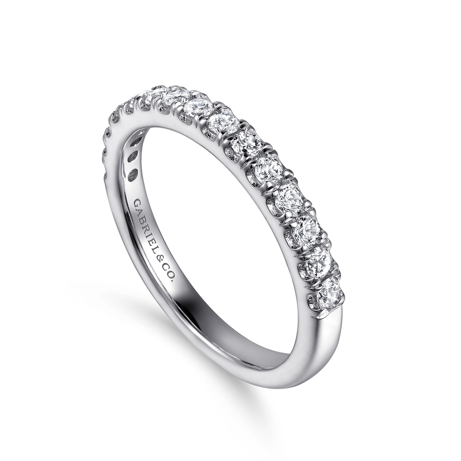 14K White Gold Diamond Matching Wedding Band - 0.27 ct - Shot 3
