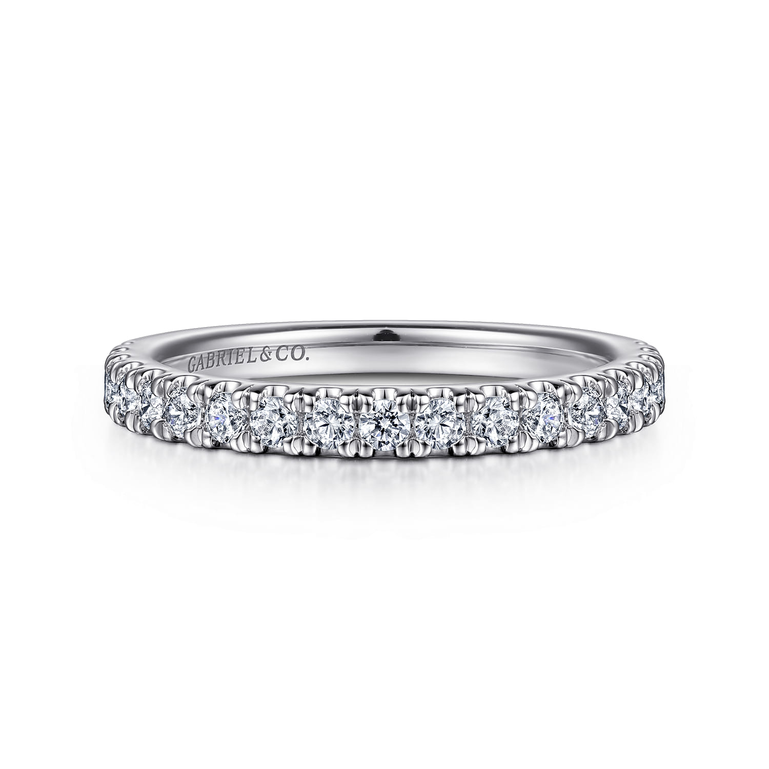 14K White Gold Diamond Matching Wedding Band - 0.46 ct - Shot 1