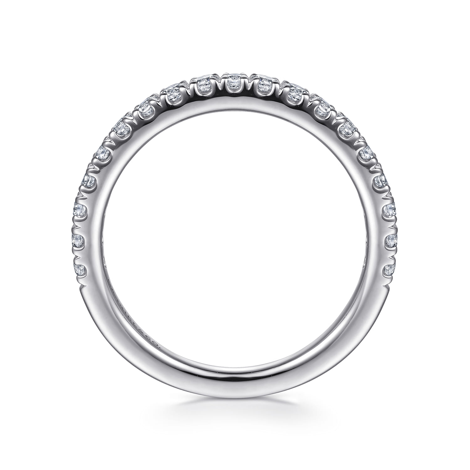 14K White Gold Diamond Matching Wedding Band - 0.46 ct - Shot 2