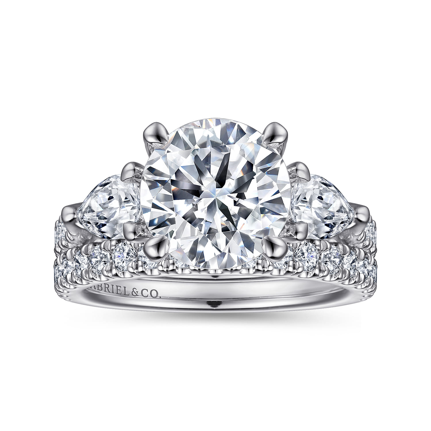 14K White Gold Diamond Matching Wedding Band - 0.46 ct - Shot 4