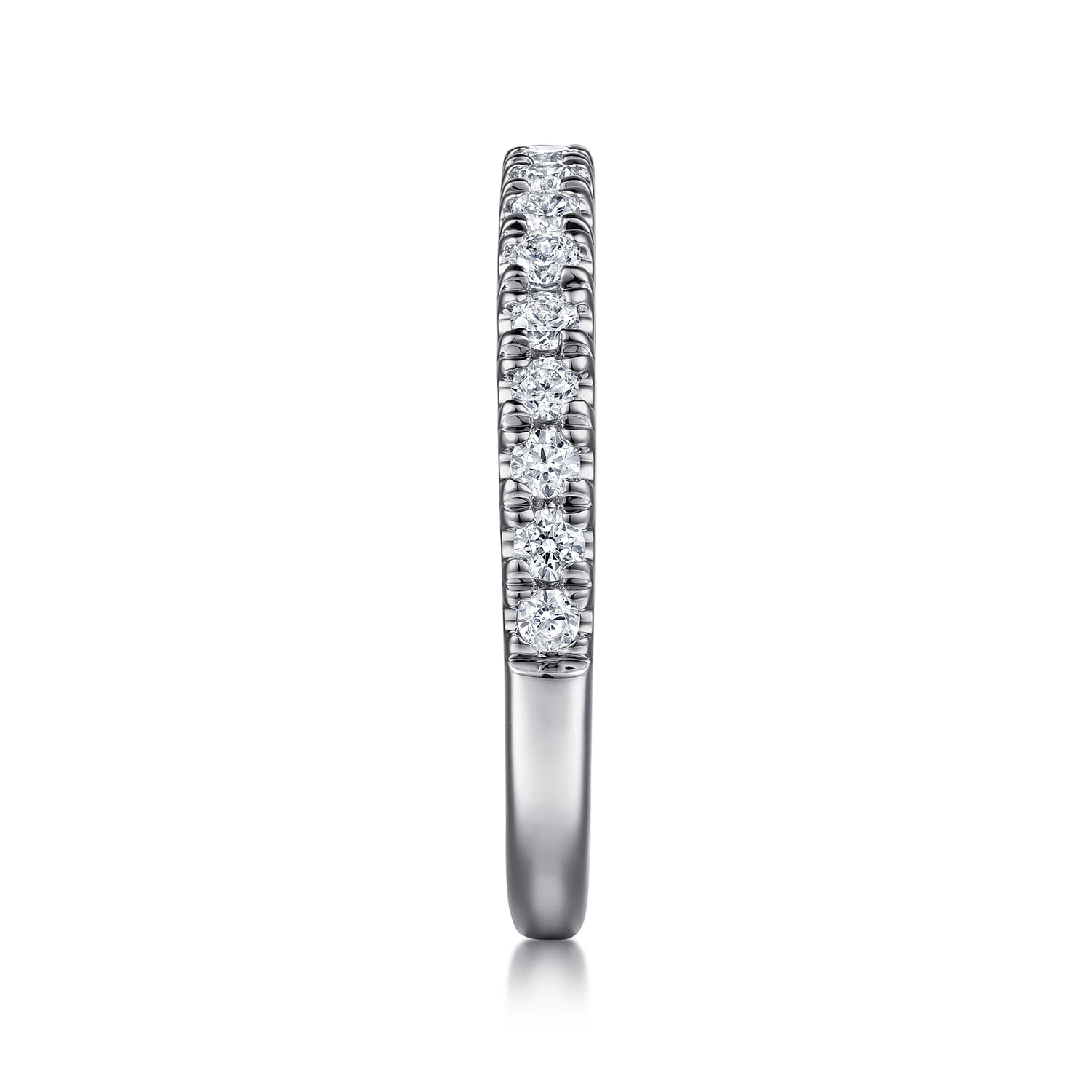 14K White Gold Diamond Matching Wedding Band - 0.46 ct - Shot 5