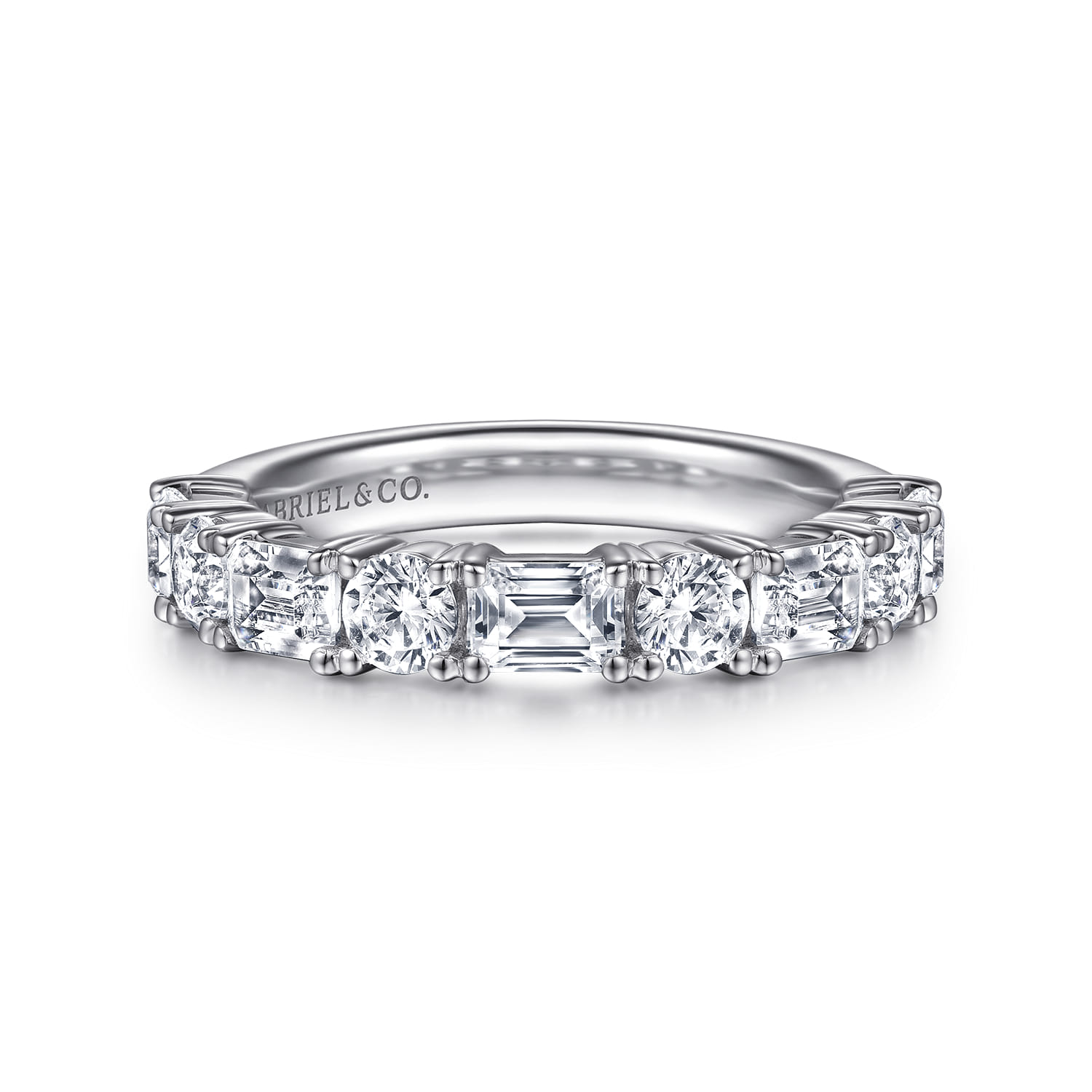 14K White Gold Diamond Matching Wedding Band - 1.79 ct - Shot 1