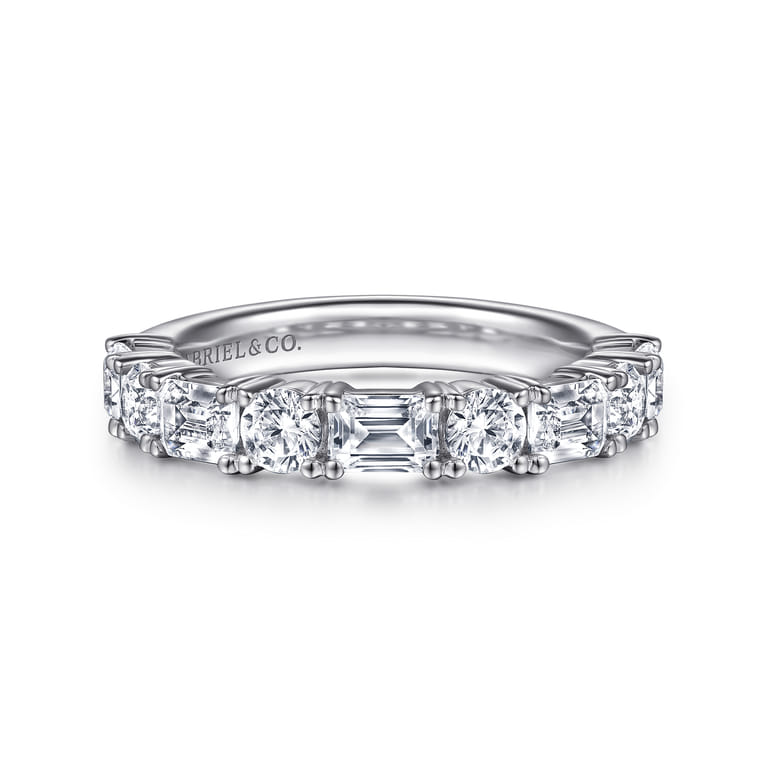 14K White Gold Diamond Matching Wedding Band - 1.79 ct - Shot 1