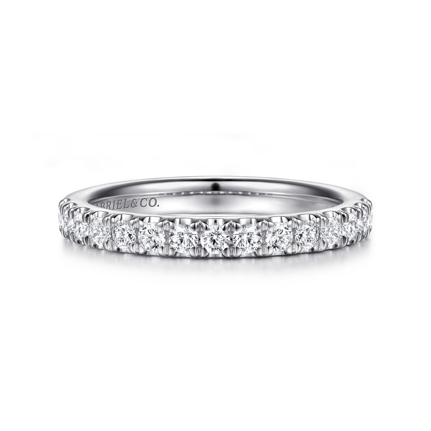 14K White Gold Diamond Matching Wedding Band - 0.27 ct - Shot 1