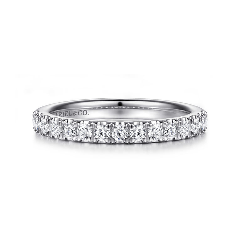 14K White Gold Diamond Matching Wedding Band - 0.27 ct - Shot 1